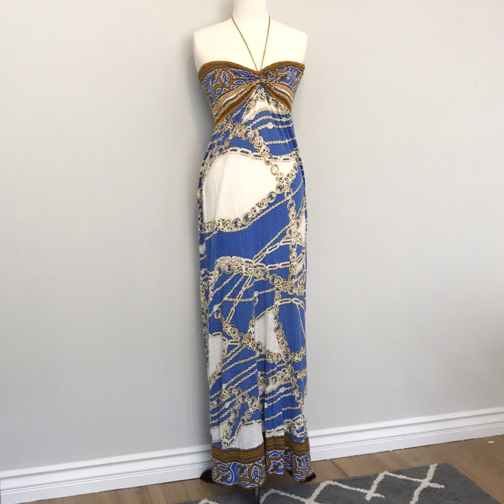 Hale Bob Blue and Cream Maxi / Swimsuit Cover Up